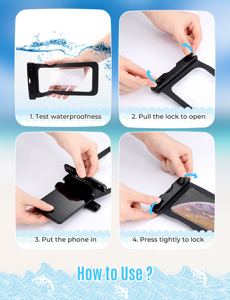 Housse de protection étanche pour sac sec de natation sous-marine pour téléphone de 4,7 à 6,5 pouces Housse de protection étanche pour sac sec de natation sous-marine pour téléphone de 4,7 à 6,5 pouces